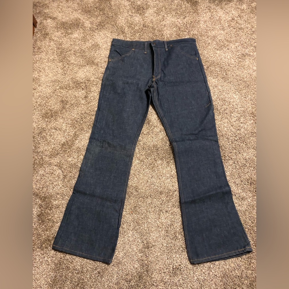 Vintage NOS Rigid Raw Denim Jeans 36x33 Union Made in USA With Tags Unbranded
